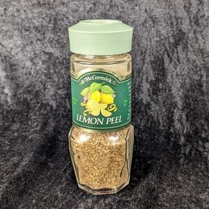McCormick green lid spice jar lemon peel